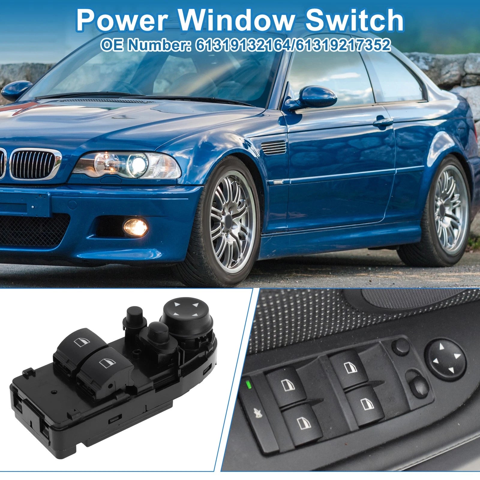 Power Window Switch for BMW 328i 2007–2013 Front Driver Side