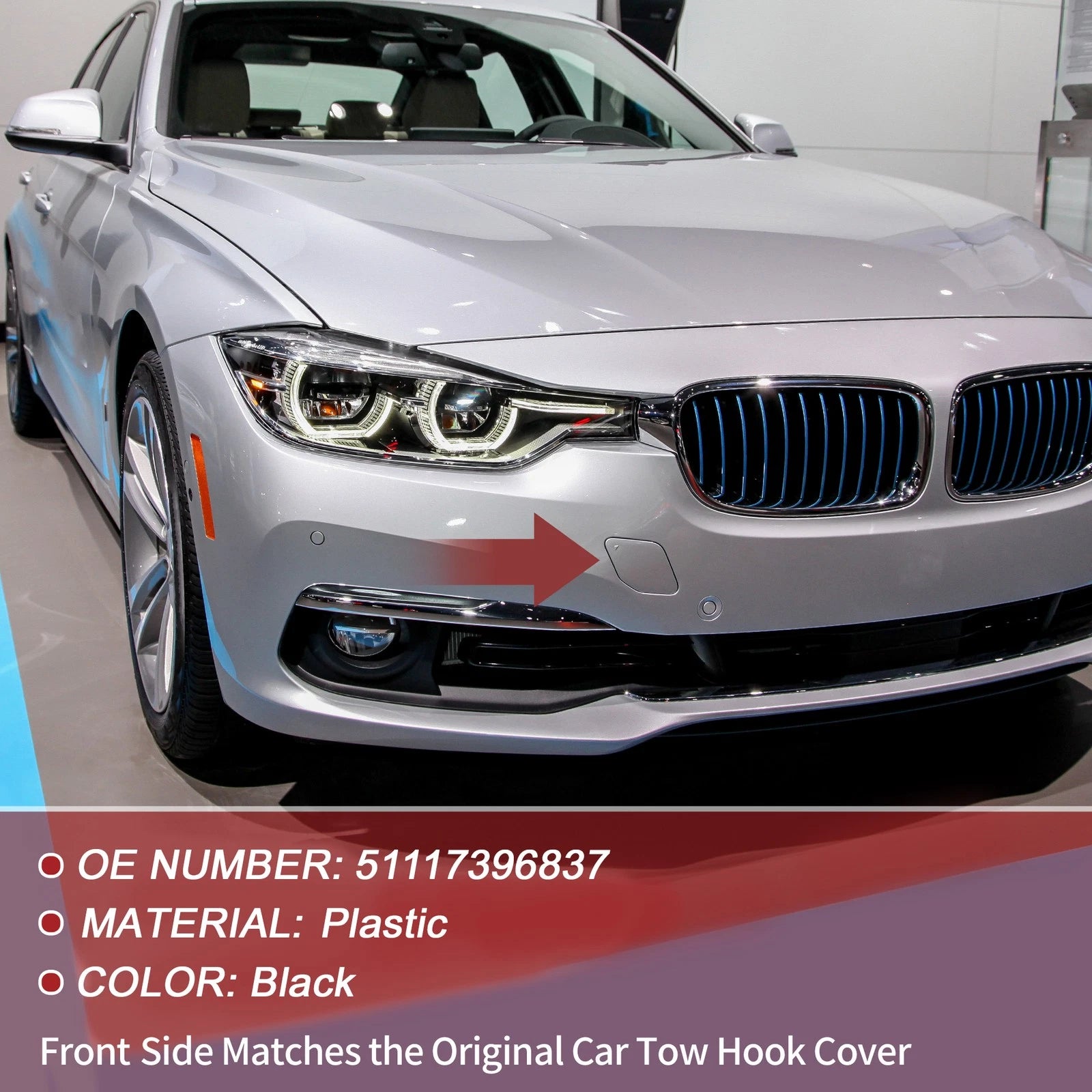Front Tow Hook Cover Replacement for BMW 320i (2016–2018)
