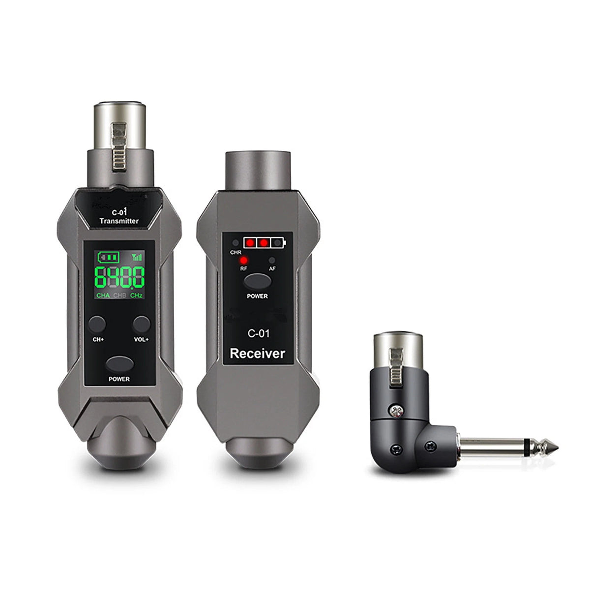 16-Channel Wireless Microphone Transmitter & Receiver with XLR Adapter