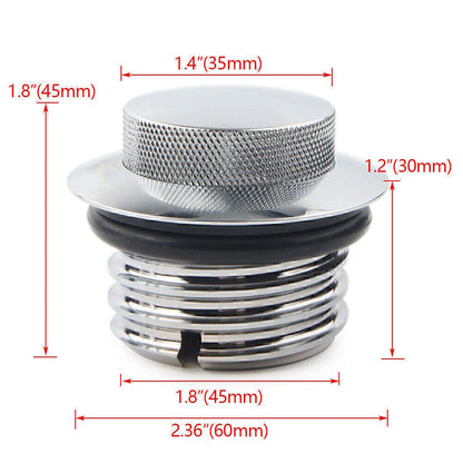 Flush Pop Up Reservoir Gas Cap for Harley (Vented, Aluminum, Chrome)
