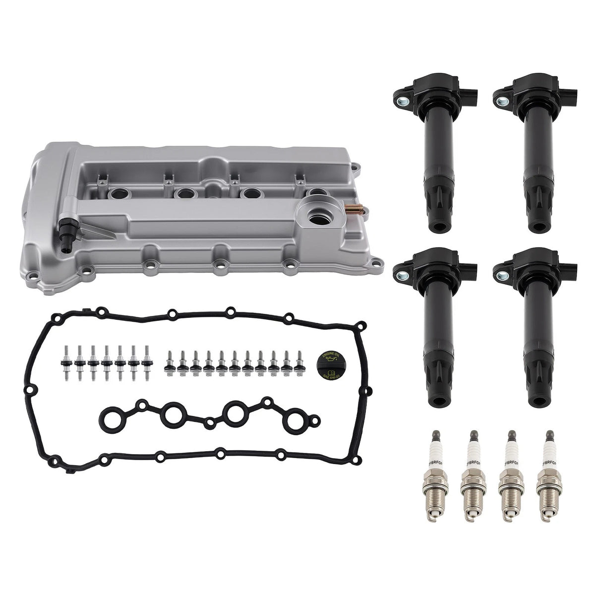 Aluminum Valve Cover + 4 Ignition Coils for Chrysler 200 2.4L (2011–2014)