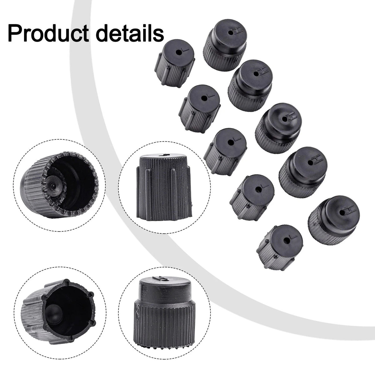 10Pcs A/C Valve Cap for Air Conditioning Service Tools