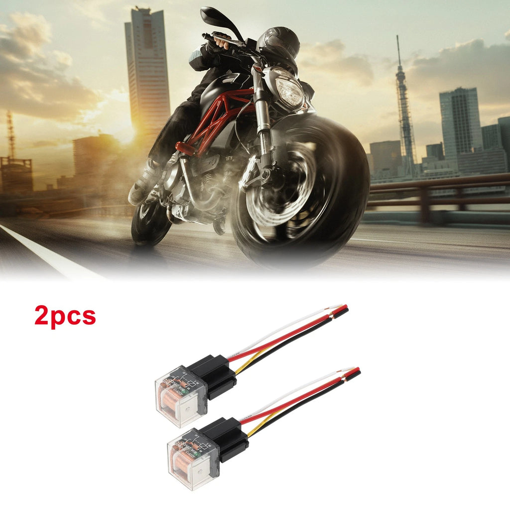 2X 4-Pin 24V 80A Waterproof Auto Relay with Harness Sockets