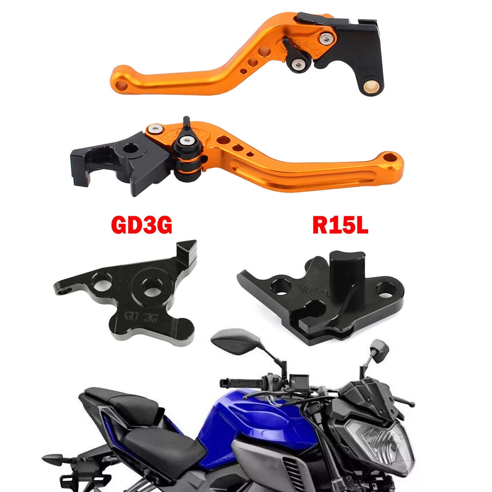 Short Clutch Brake Lever for Yamaha MT125 (2014–2019) Gold T9