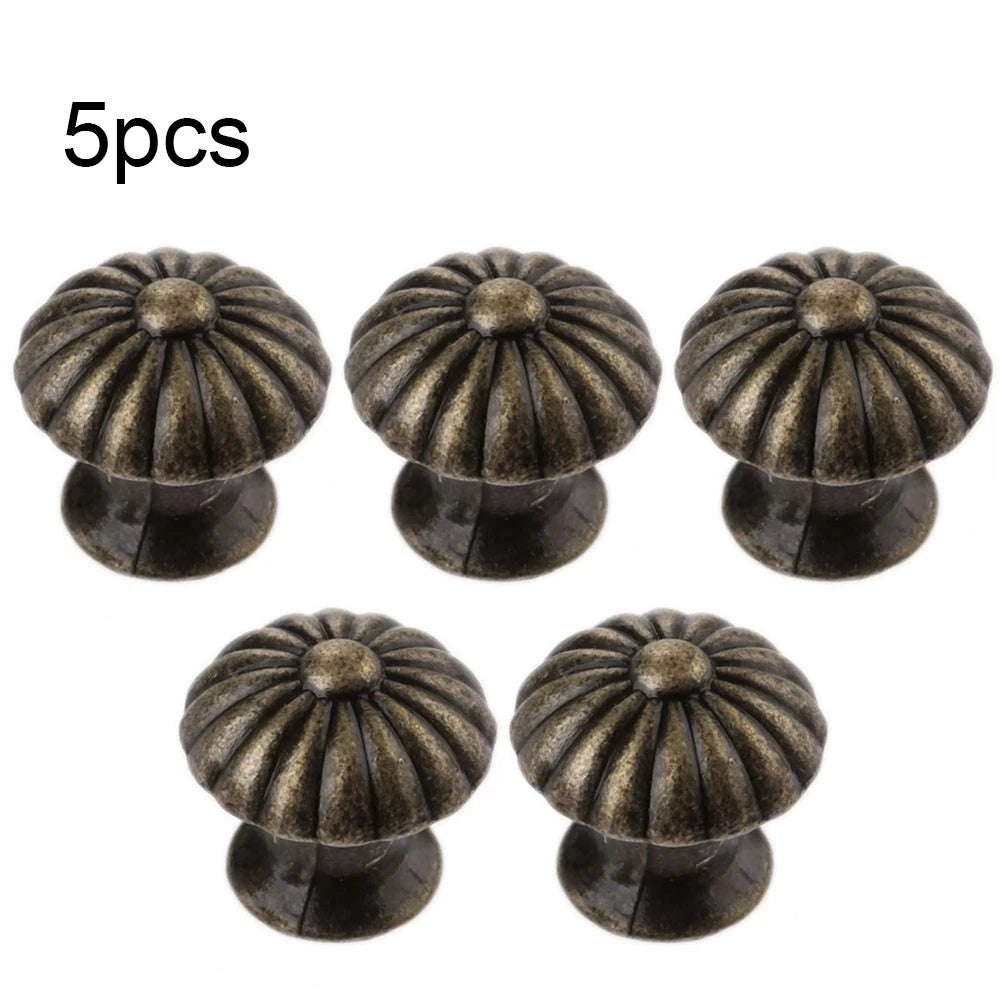 Set of 5 Zinc Alloy Vintage Drawer Pull Knobs for Cabinet