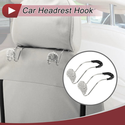 2 Pcs Universal Car Seat Headrest Hook for Purses and Bags (4.69"x1.57")