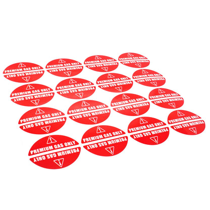 16 Pairs Gas Only Stickers for High Performance Engines & Gas Cans