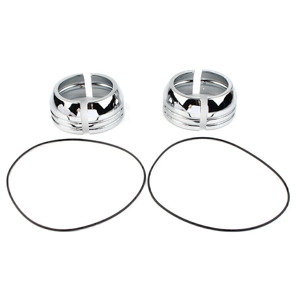 Set of 2 49mm Chrome Fork Boot Covers for Harley FXD (2006–2017)