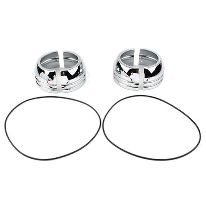 Set of 2 49mm Chrome Fork Boot Covers for Harley FXD (2006–2017)
