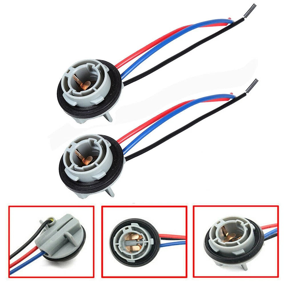 2X 1157 LED Stop Brake Turn Light Bulb Socket Pigtail for Universal