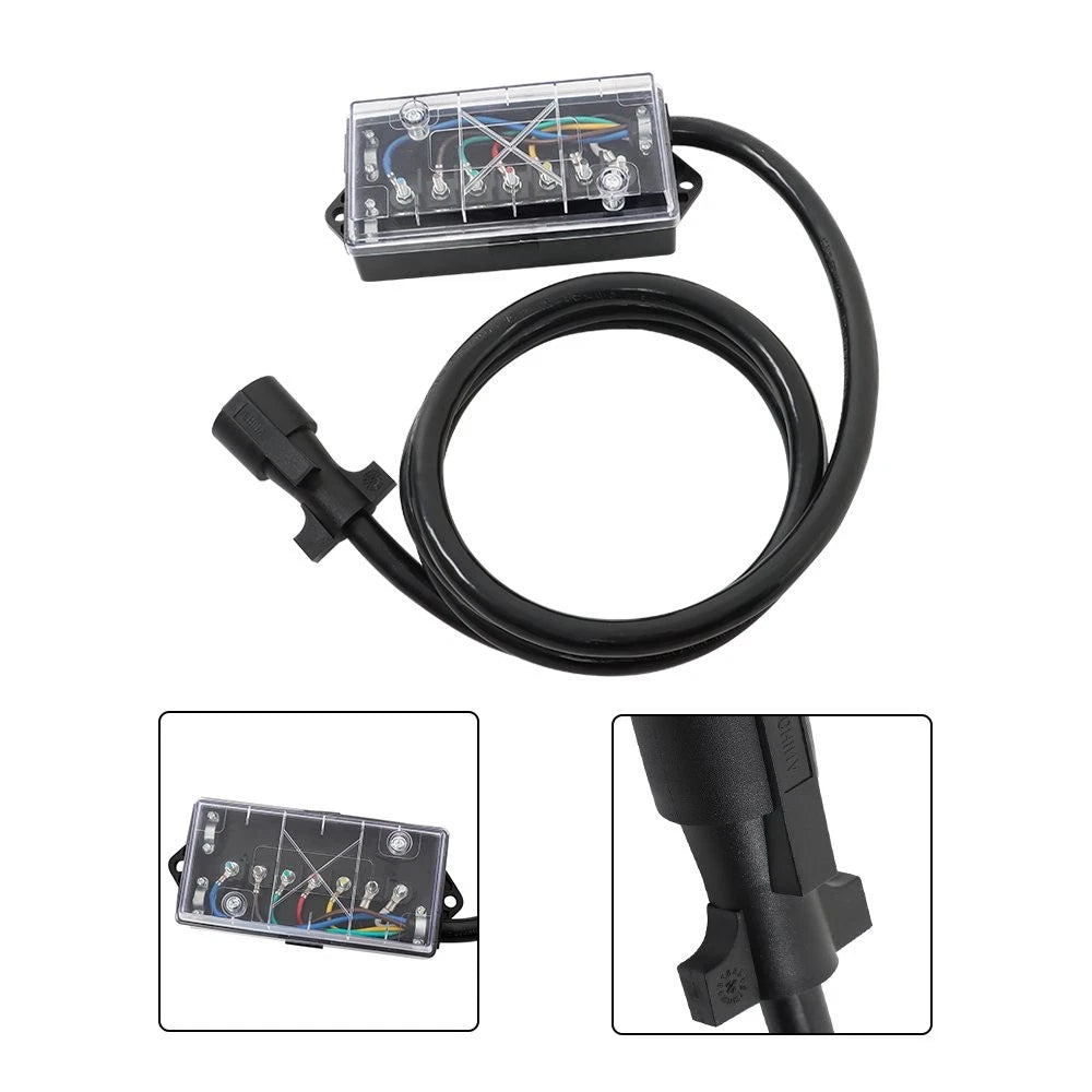 7 Way Trailer Cable with 7 Pin Plug & Junction Box for RV Trailer (8FT)