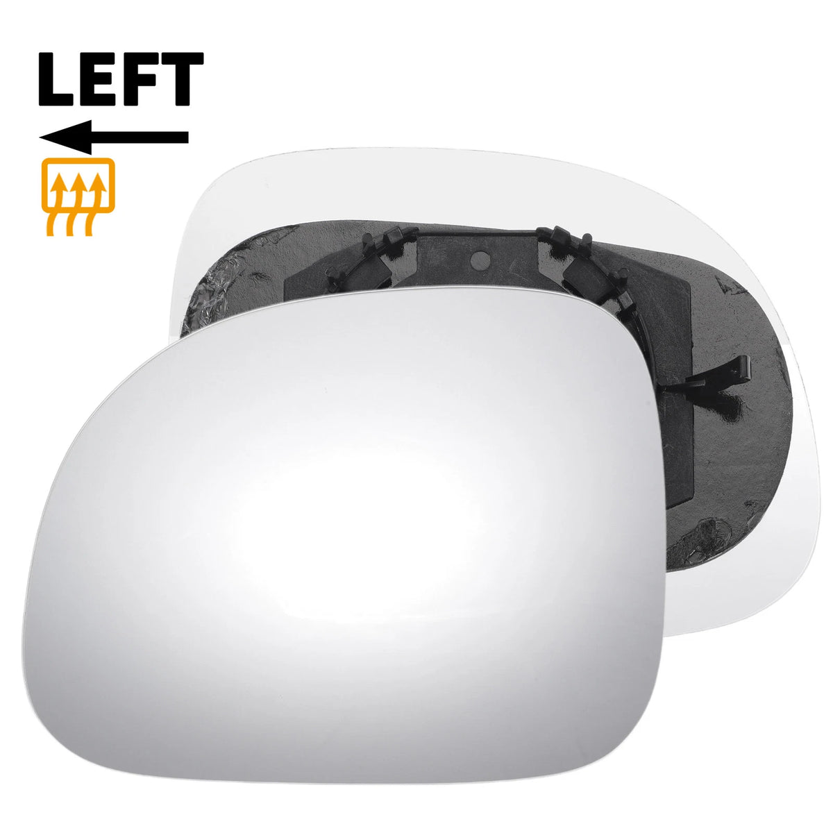Left Side Heated Convex Mirror Glass for Fiat Panda (2010–2020)