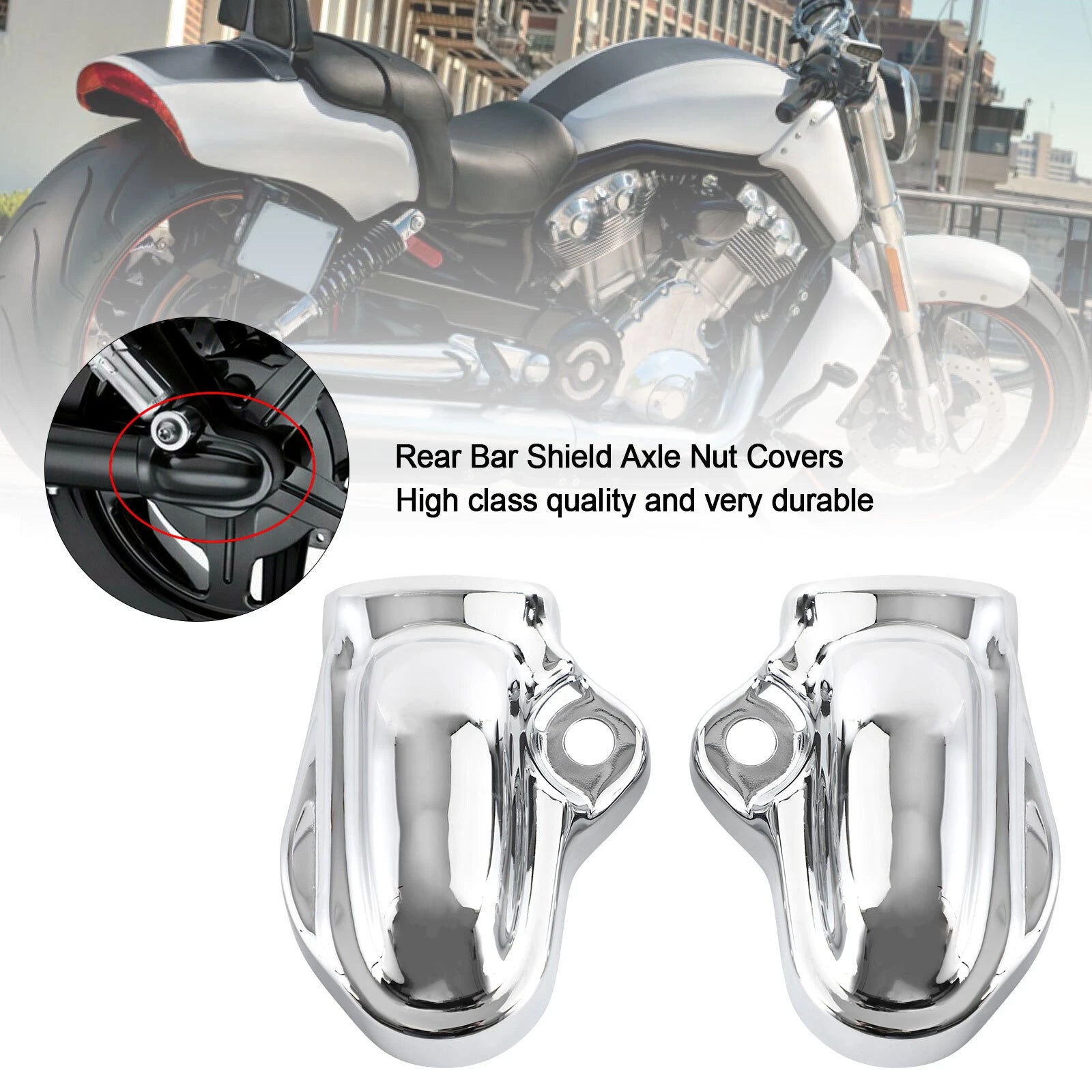 Set of 4 Rear Bar Shield Axle Nut Covers for Harley V-Rod VRSC (2002–2017)