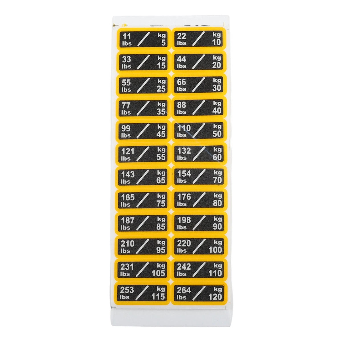 Weight Stack Identification Labels for Home Gym