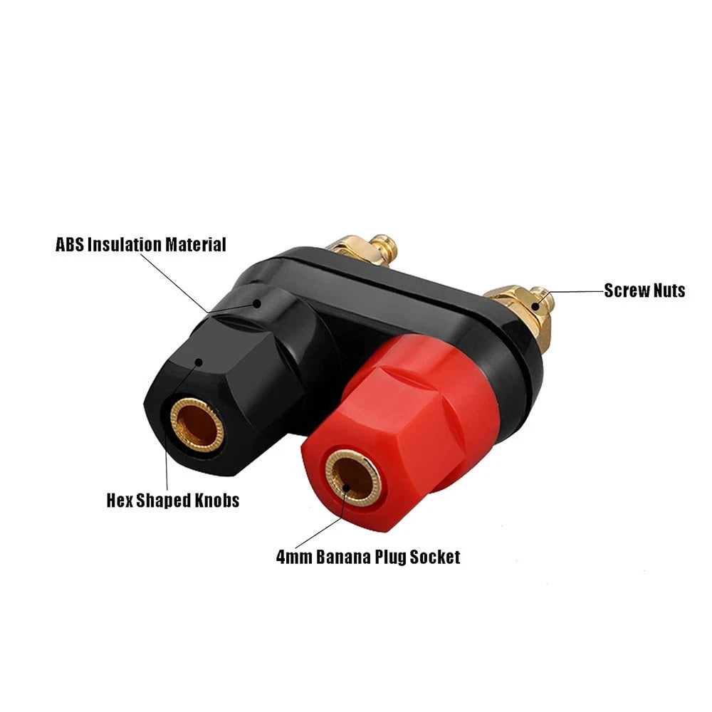 10 Pcs Speaker Amplifier Terminal Binding Post Dual 2-way Plug Connector Kit