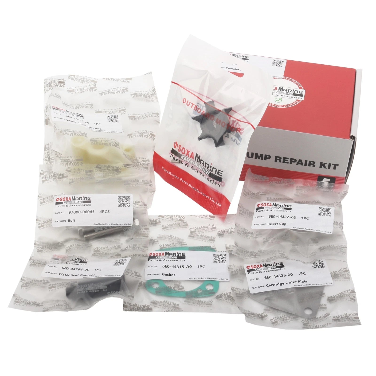 Water Pump Rebuild Service Kit for Yamaha Outboard (68D-WG078-00)