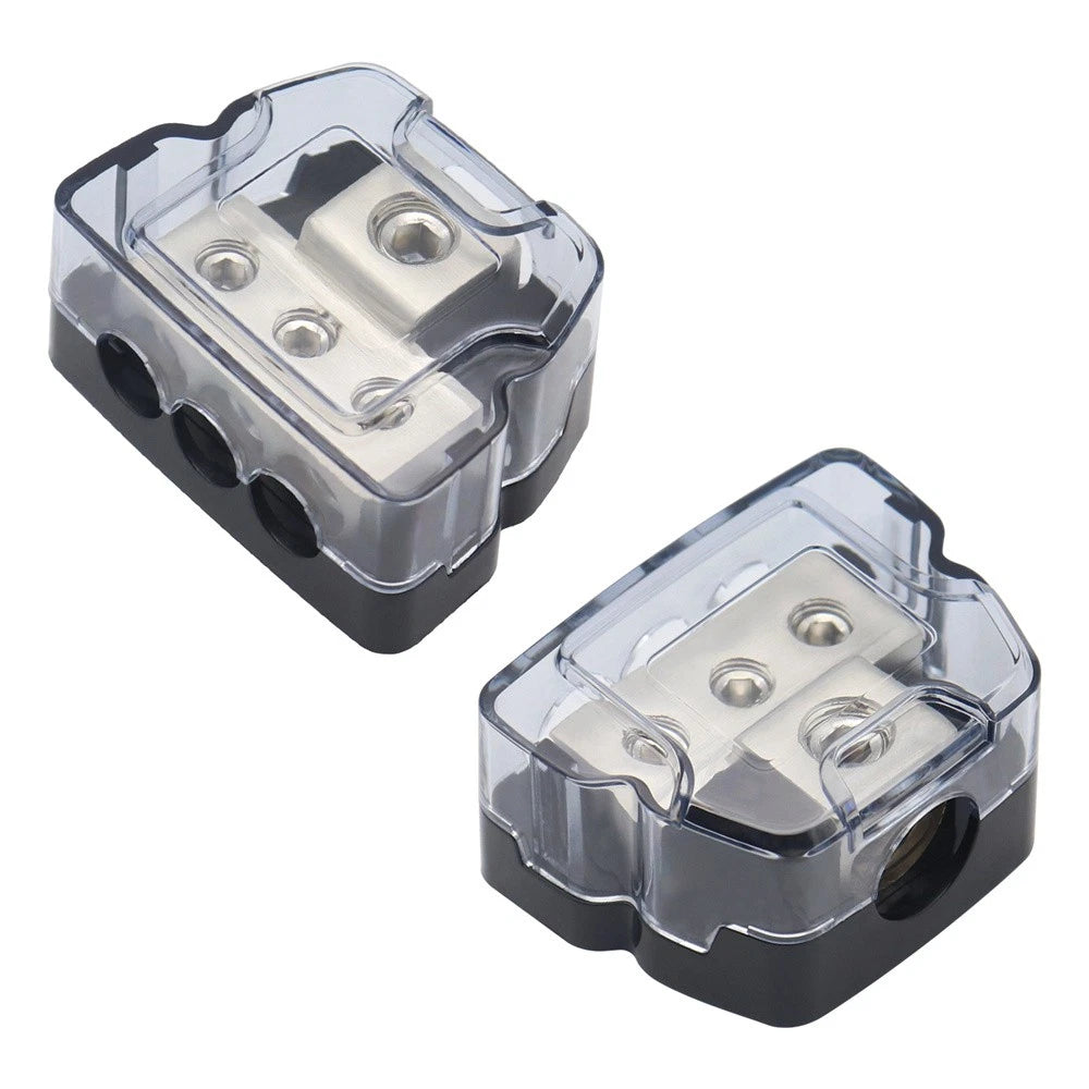3-Way Distribution Block Power Wire Splitter Kit 0 Gauge to 4 Gauge