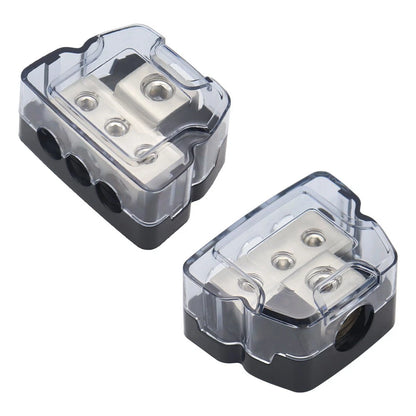 3-Way Distribution Block Power Wire Splitter Kit 0 Gauge to 4 Gauge