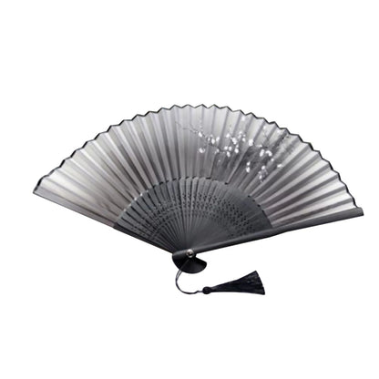 Folding Hand Held Black Fan for Chinese Classical Style (Retro)