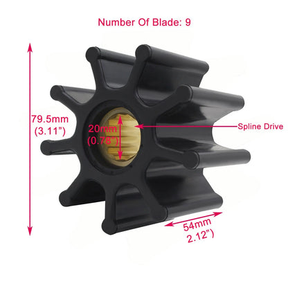 Water Pump Impeller for Yanmar (Replaces SP-100, Nikkiso e128620-42201)