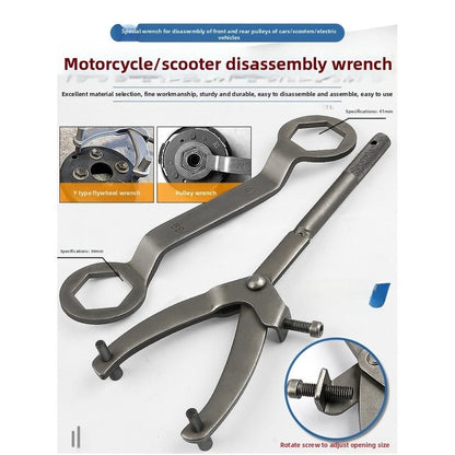 Adjustable Dual Size Flywheel Pulley Nut Wrench for Motorcycle 39mm 41mm