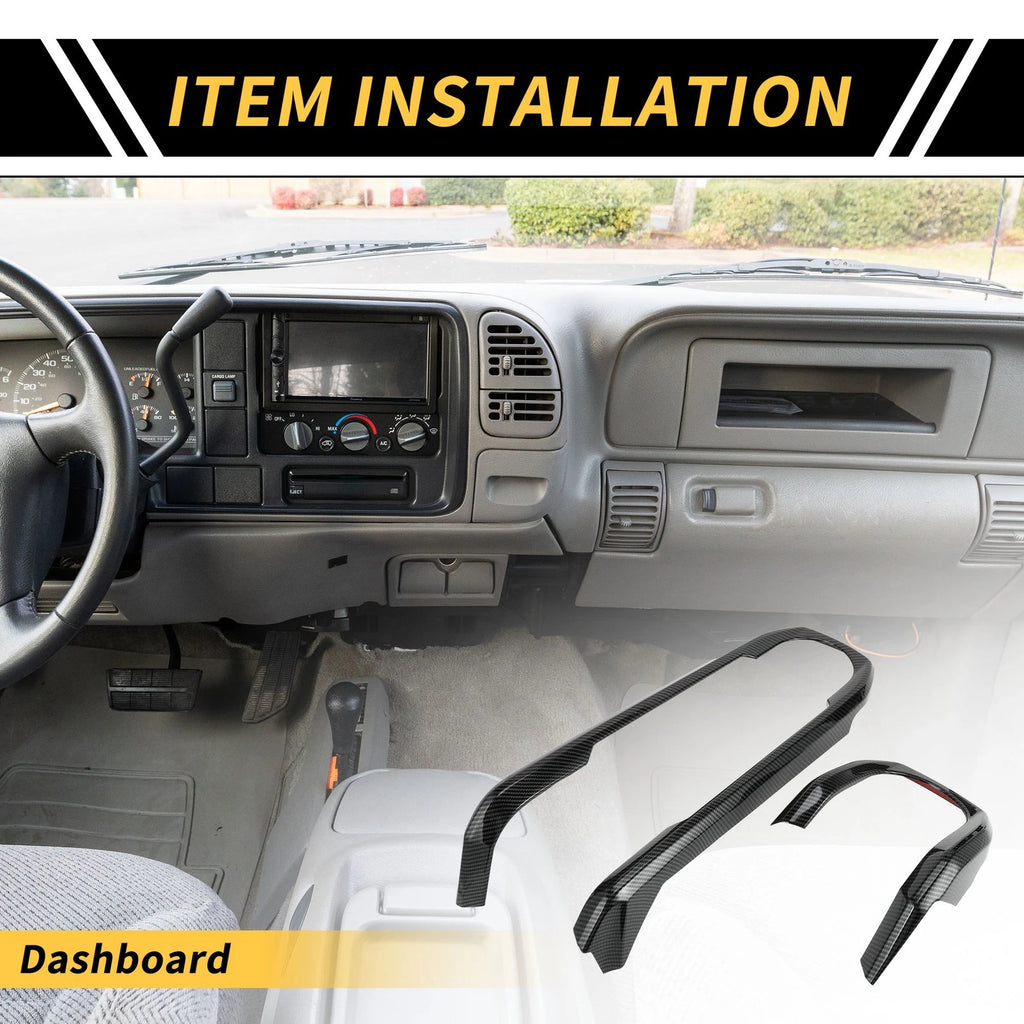 Dashboard Panel Cover Trim Carbon Fiber Pattern Set for Toyota Tacoma (2016–2023)