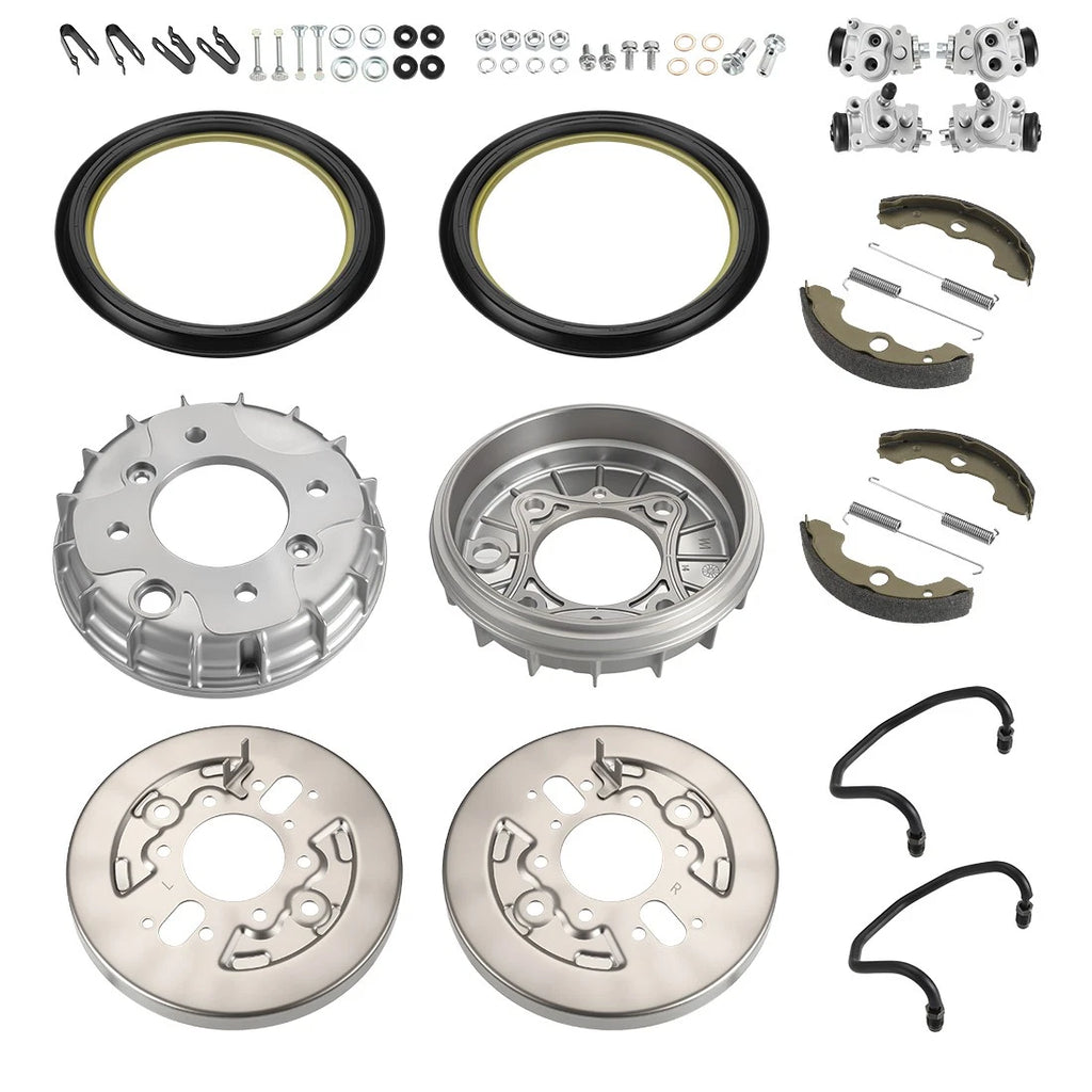 Front Brake Drum Hub Plate Shoes Seal Kit for Honda Rincon 650 TRX650F (2003–2005)