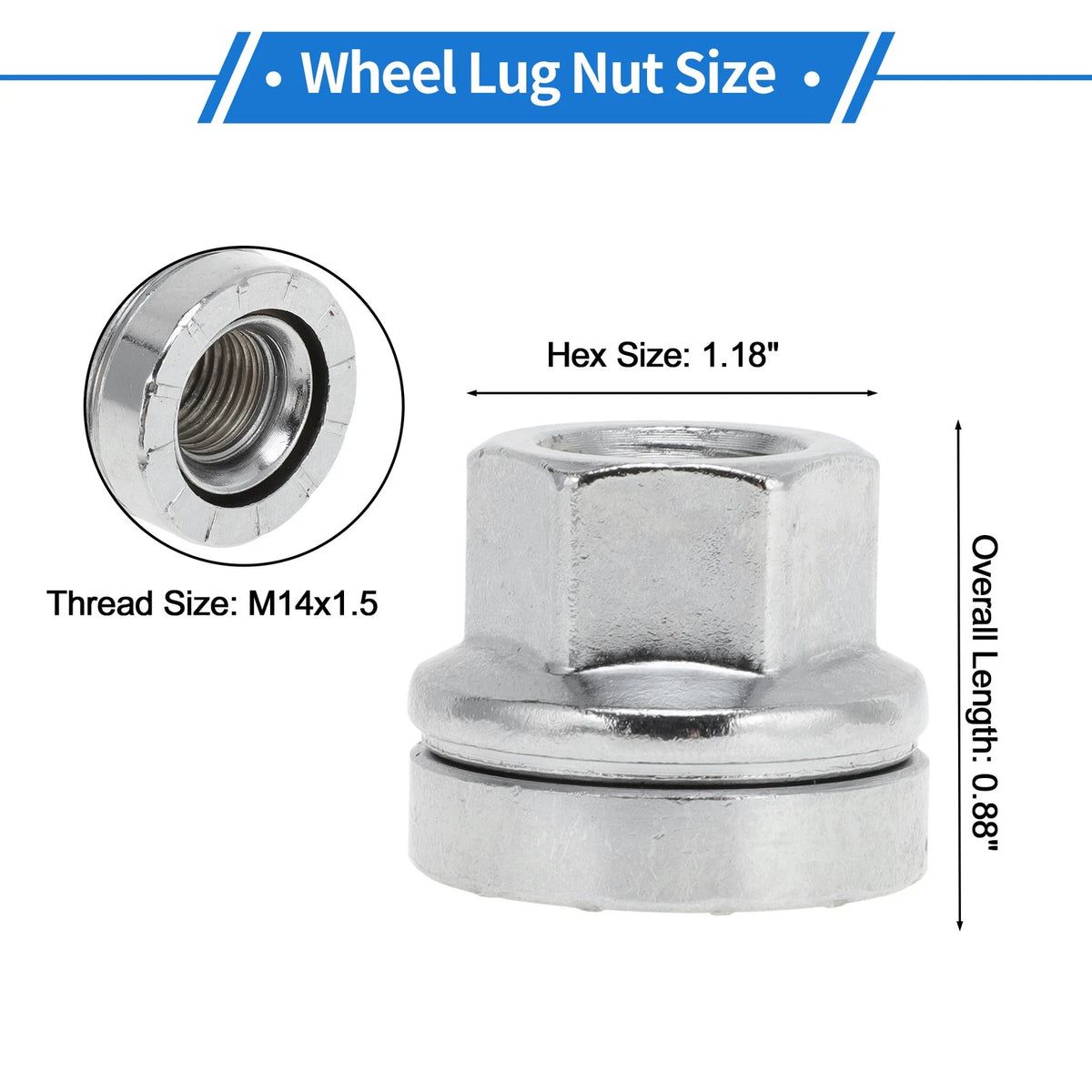 16 Pcs M14x1.5 Wheel Lug Nuts for Ford F-250 Super Duty (2003–2016) No.2C2Z1012AA