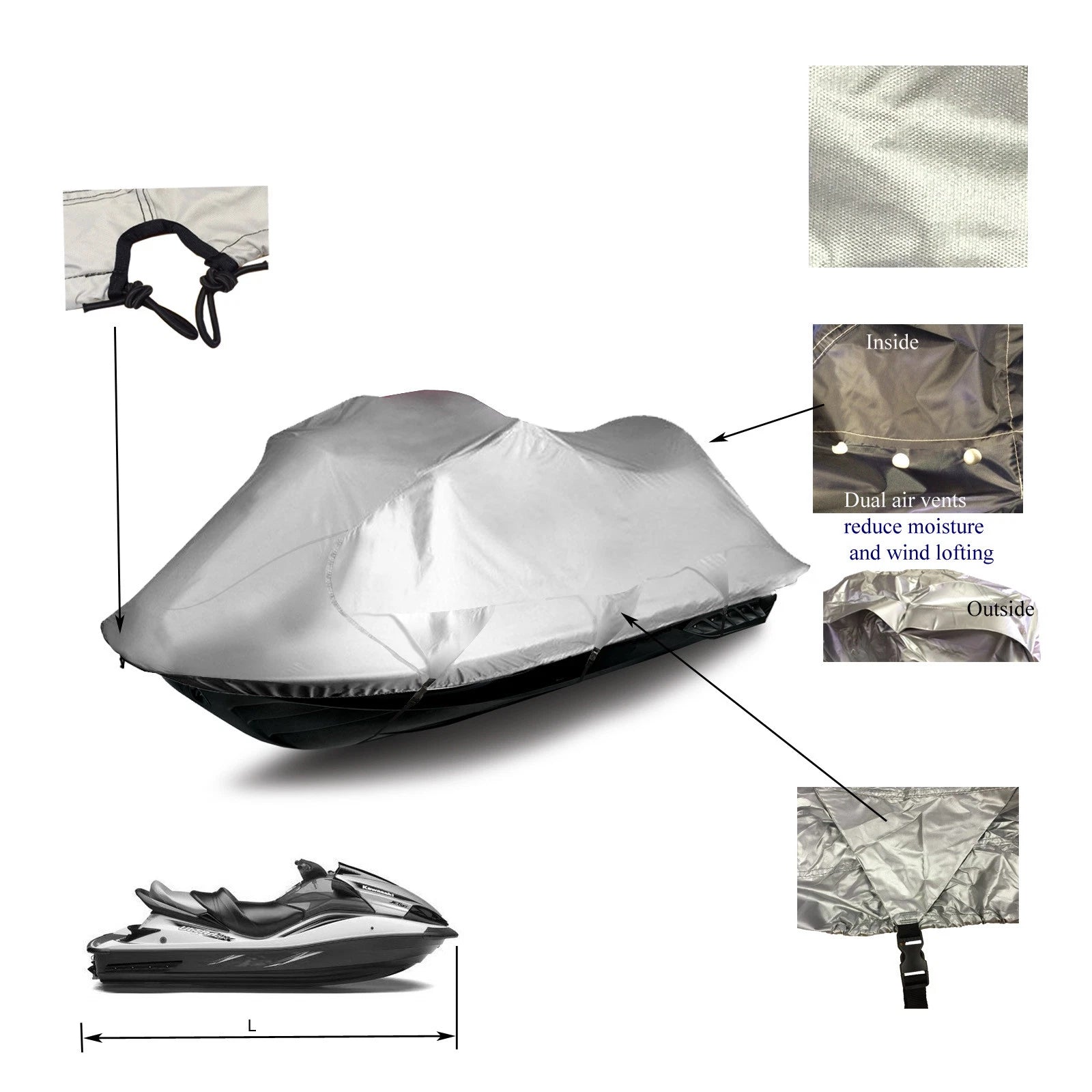 Storage Cover for Yamaha Waverunner GP 1800 (2017–2023) 600D Durable