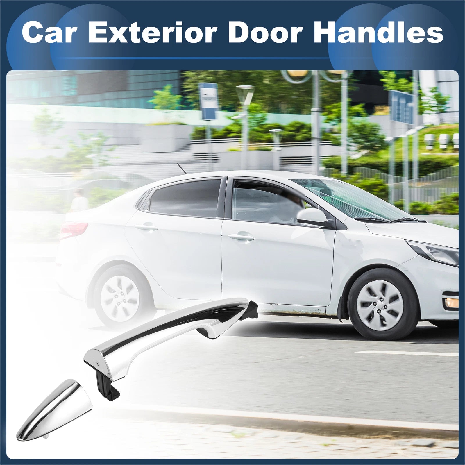 Front Right Door Handle for Kia Rio (2011) - Silver Tone