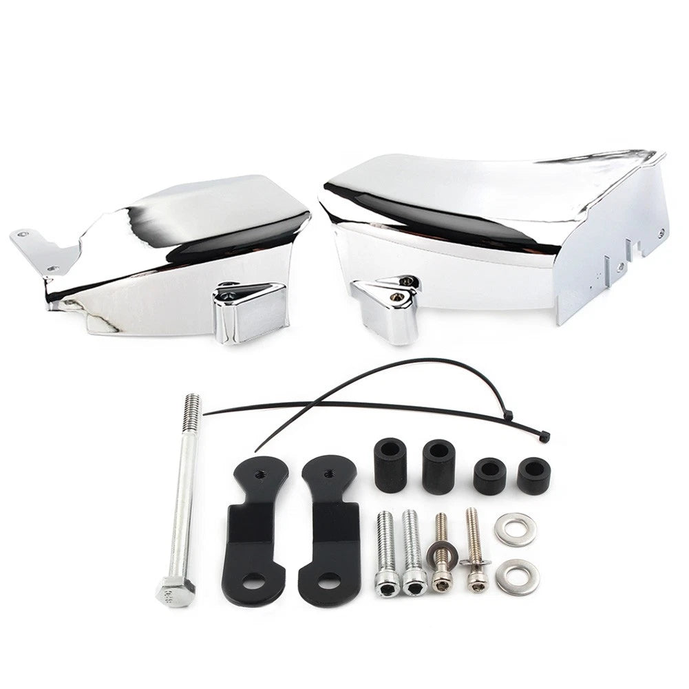 Chrome Mid Frame Air Deflector Trim Heat Shield Cover Kit for Harley Dyna (2006–2017)