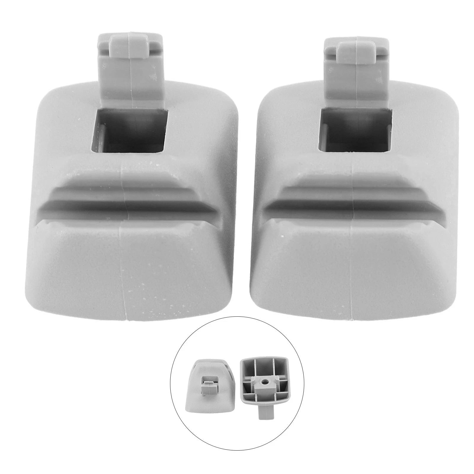 Set of 2 Sun Visor Clips for Ford Focus (2000–2004) Gray Plastic