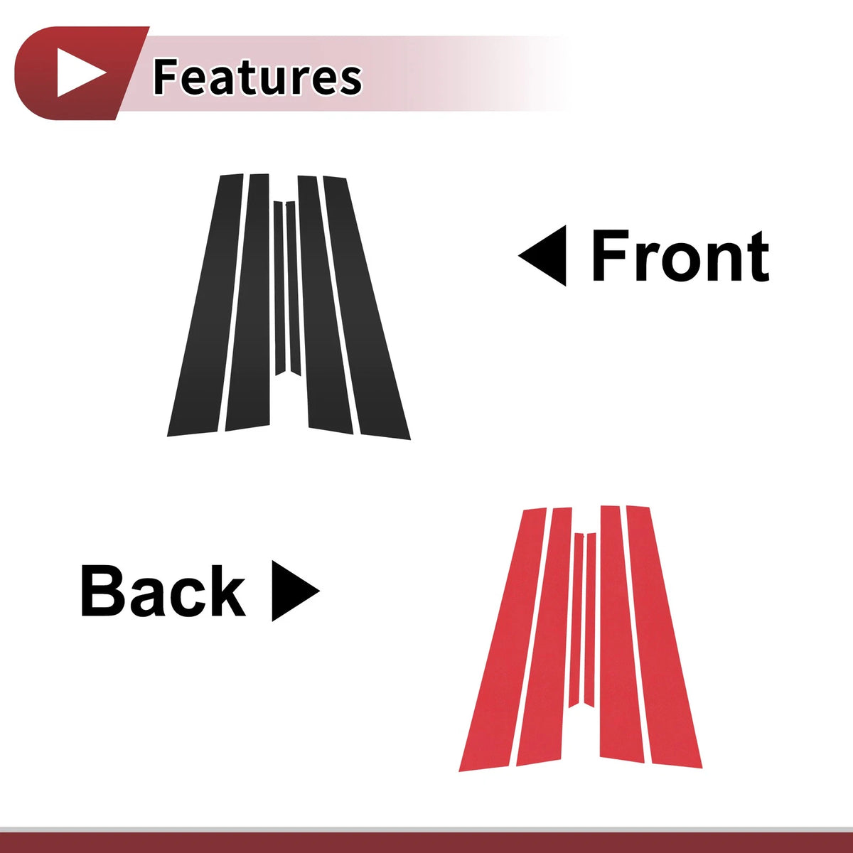 Set of 4 Door Pillar Window Trim for Mitsubishi Lancer (2002–2007) Black