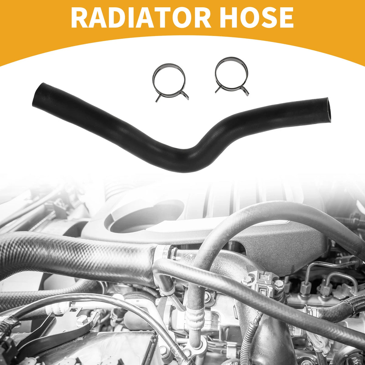 Radiator Hose for Ford Ecosport (2013–2024) No.D4B18B274AB Rubber Black