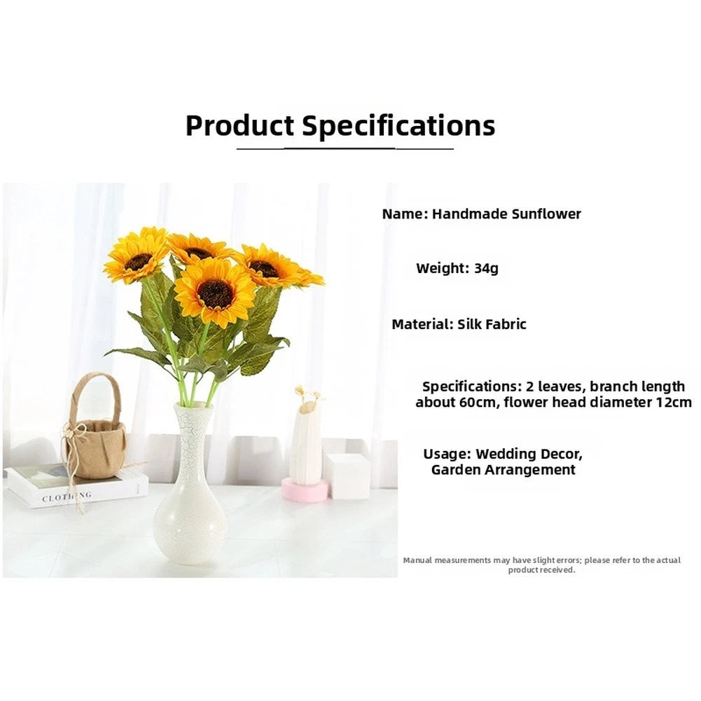 Set of 13 Artificial Sunflower Heads for Indoor Wedding Decor