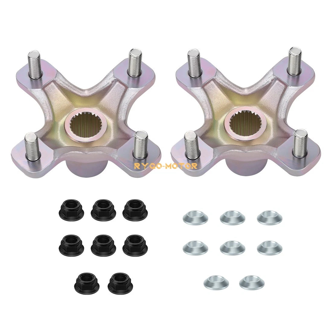 2X Rear Wheel Hubs & Flange Lug Nuts for Honda Sportrax 250 TRX250EX (2001–2008)