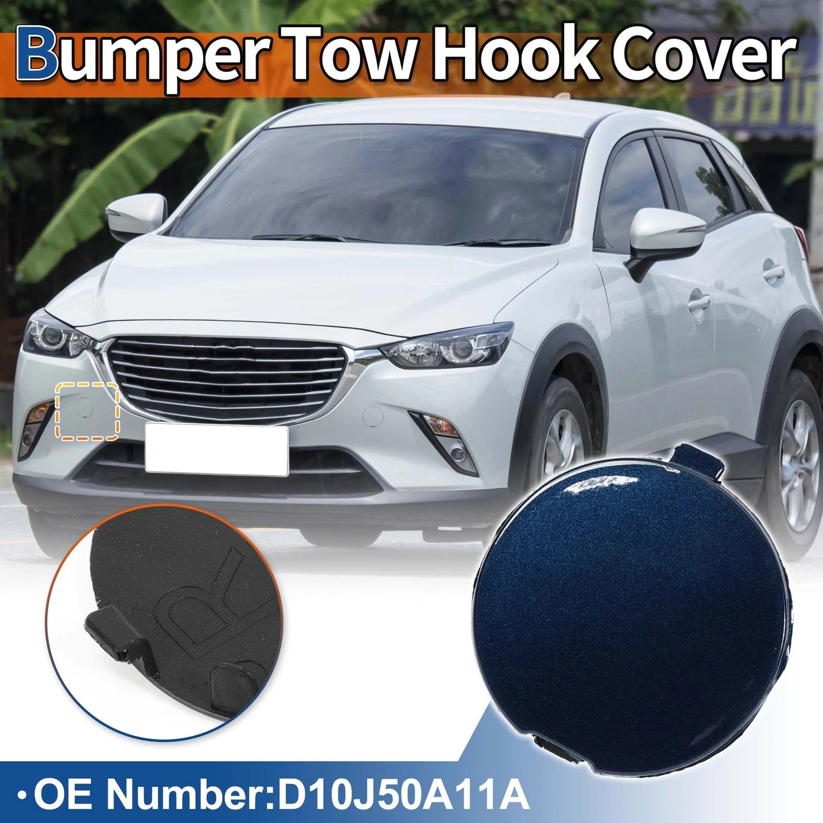 Front Tow Hook Cover Replacement for Mazda Eternal Blue (2013–2019)