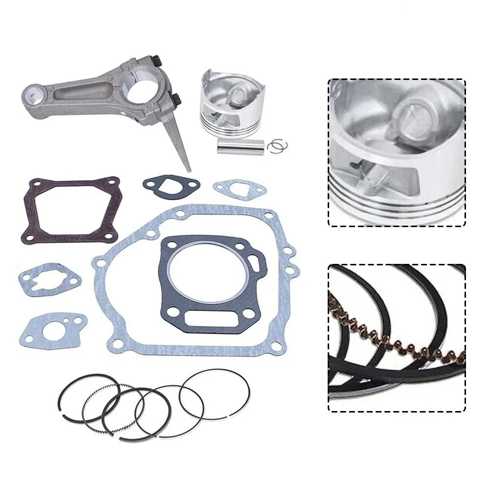 Piston Kit with Connecting Rod, Pin, Ring & Gasket Set for GX200 (2000–2023)