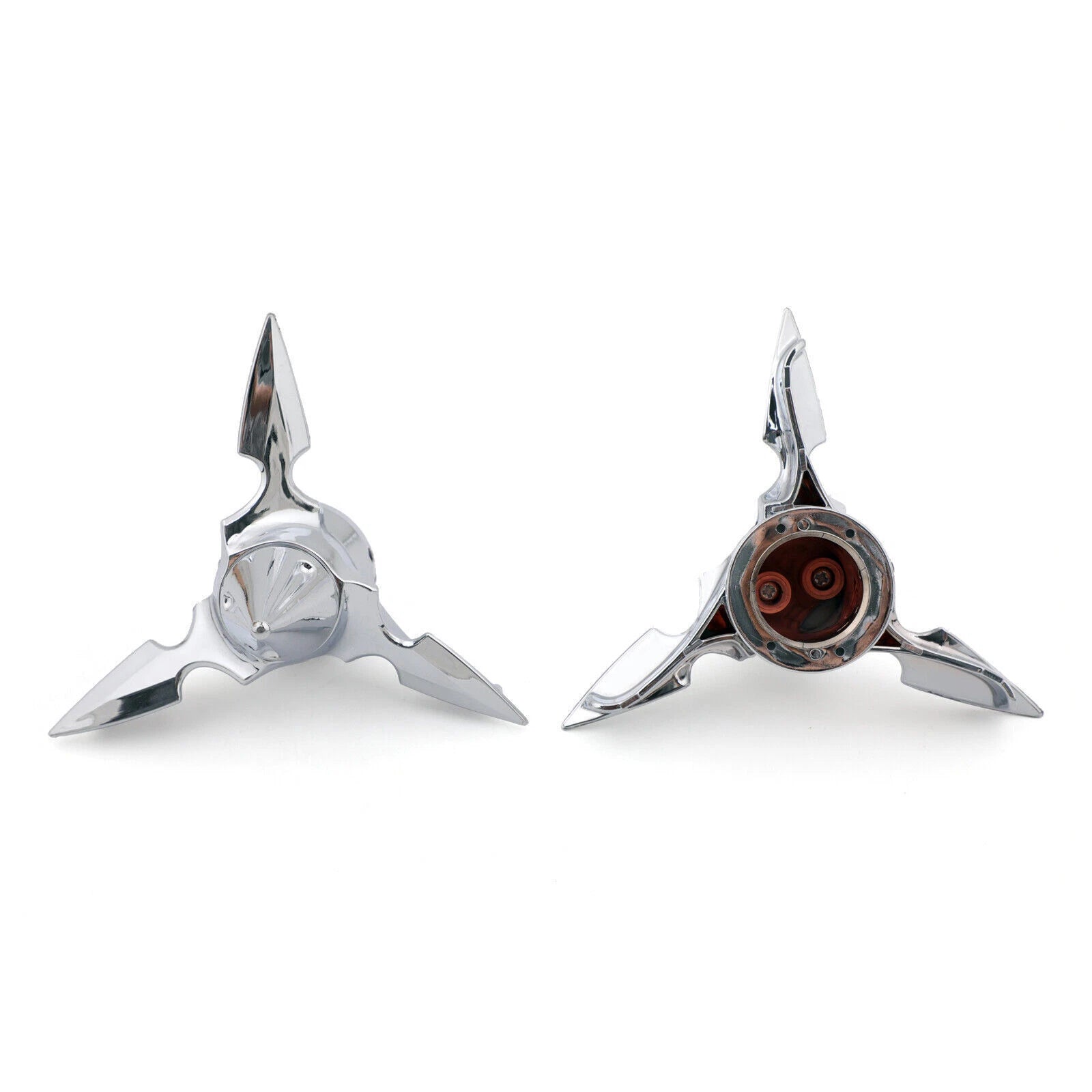 Chrome Spun Blade Front Axle Cap Nut Cover for Harley Softail Touring (GB T9)