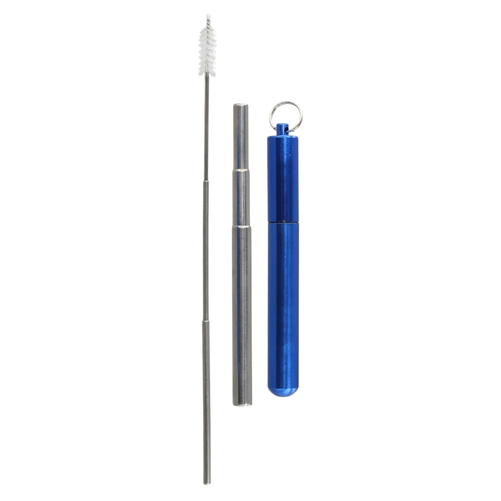 Retractable Metal Straw Kit with Keychain for Easy Carrying