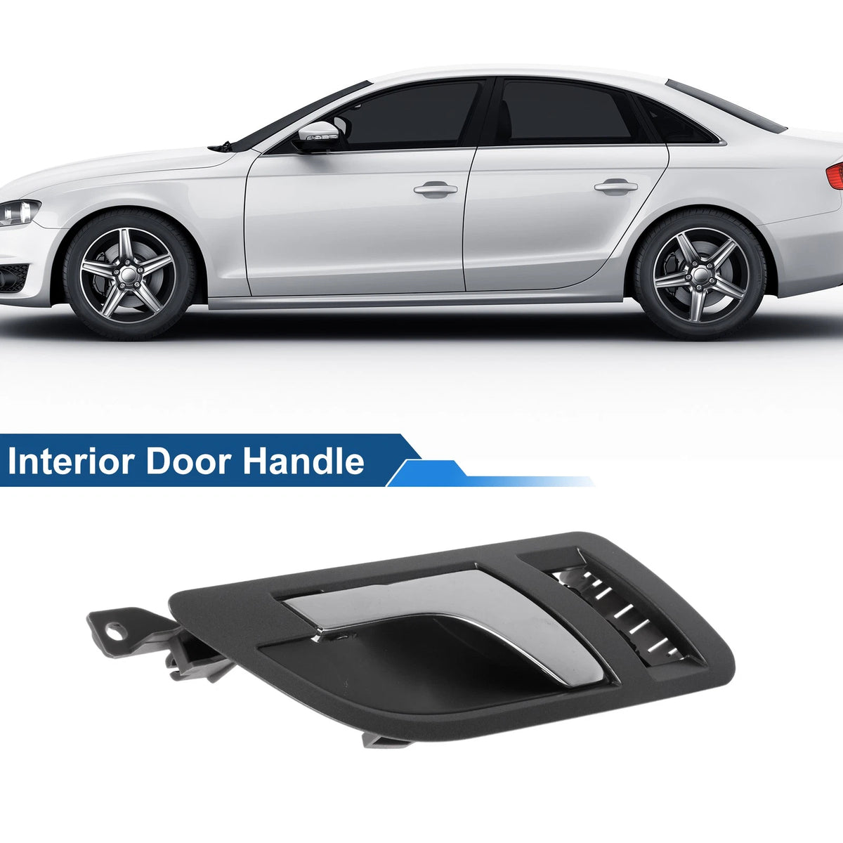 Front Driver Side Interior Door Handle for VW Skoda (2001–2008) Gray Chrome