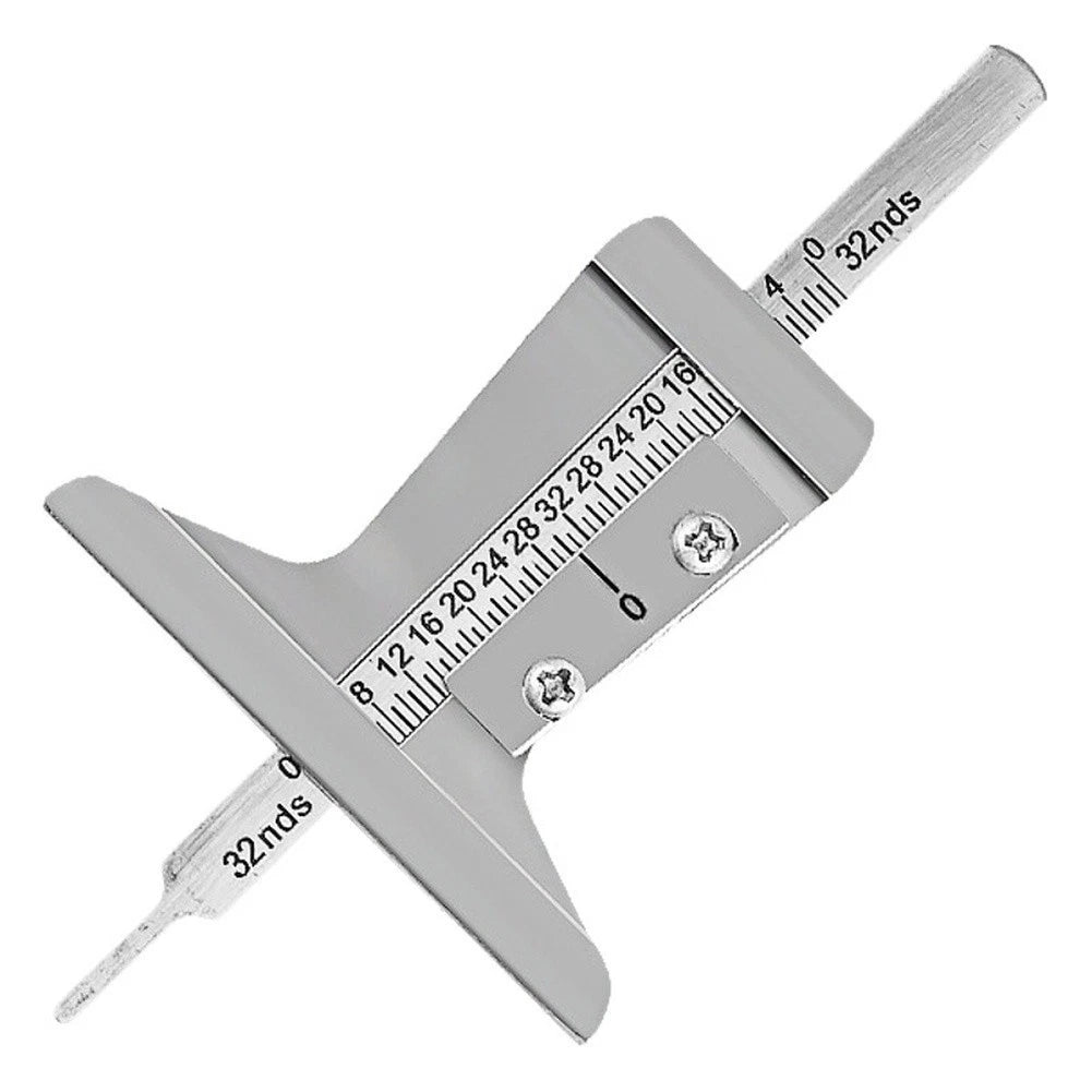 Tire Tread Depth Gauge for Vehicles (Dual 0-25mm, 0-32nds Scale)