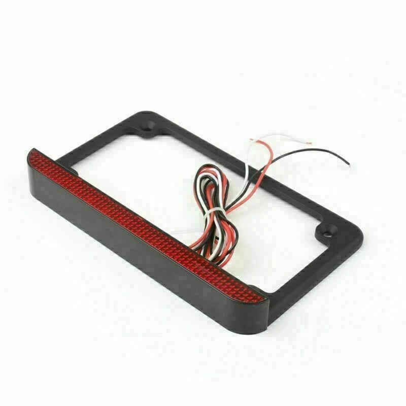 6" LED License Plate Frame with Tail Brake Light for Universal Motorcycle