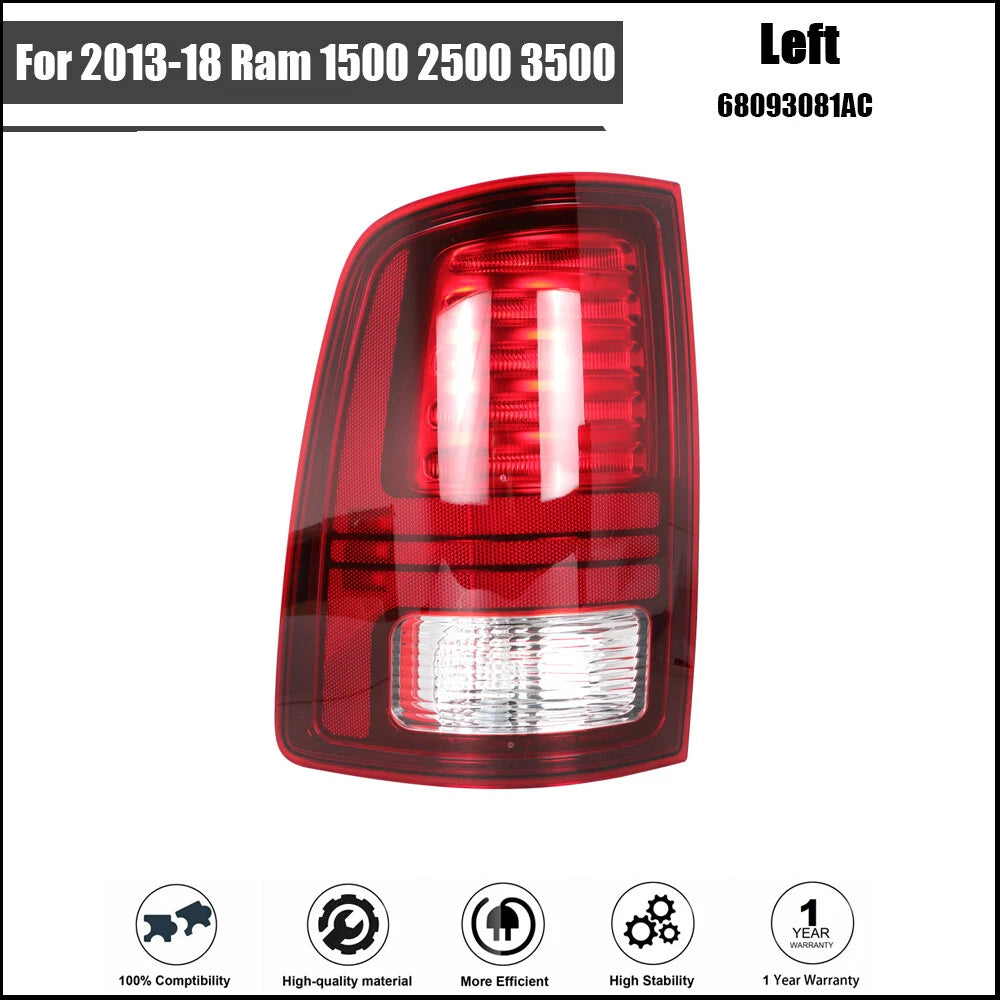 Tail Light Assembly Set for Dodge Ram Series (2013–2018) Left Driver Rear