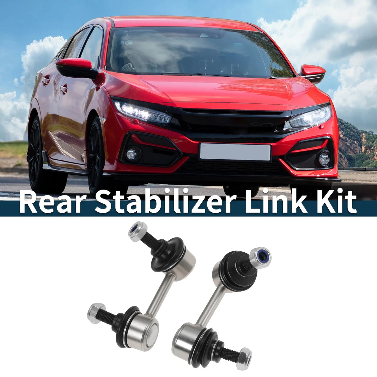 Set of 2 Rear Stabilizer Link Bushingless for Honda Civic (2006–2015)