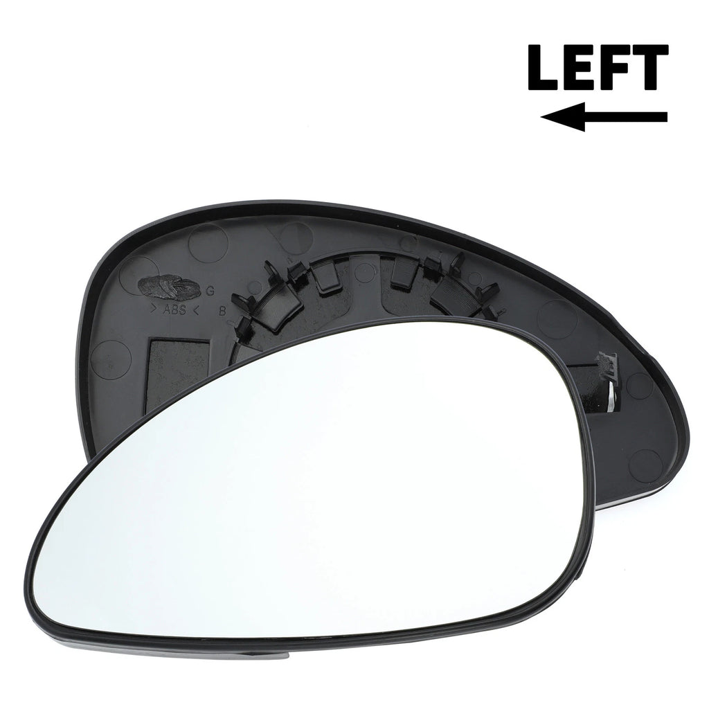 Left Side White Mirror Glass w/ Back for Citroen C4 (2004–2009)