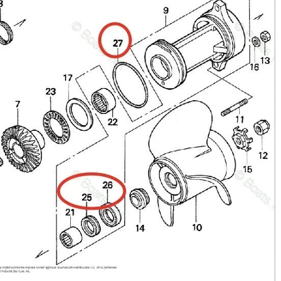 Lower Unit Gearcase Seal Kit 91255-ZW1-003 91351-ZW1-003 for Honda 75HP 90HP
