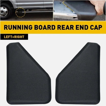 Set of 2 Rear Side Pedal End Covers for Ford F150 (2015–2022) ABS Black