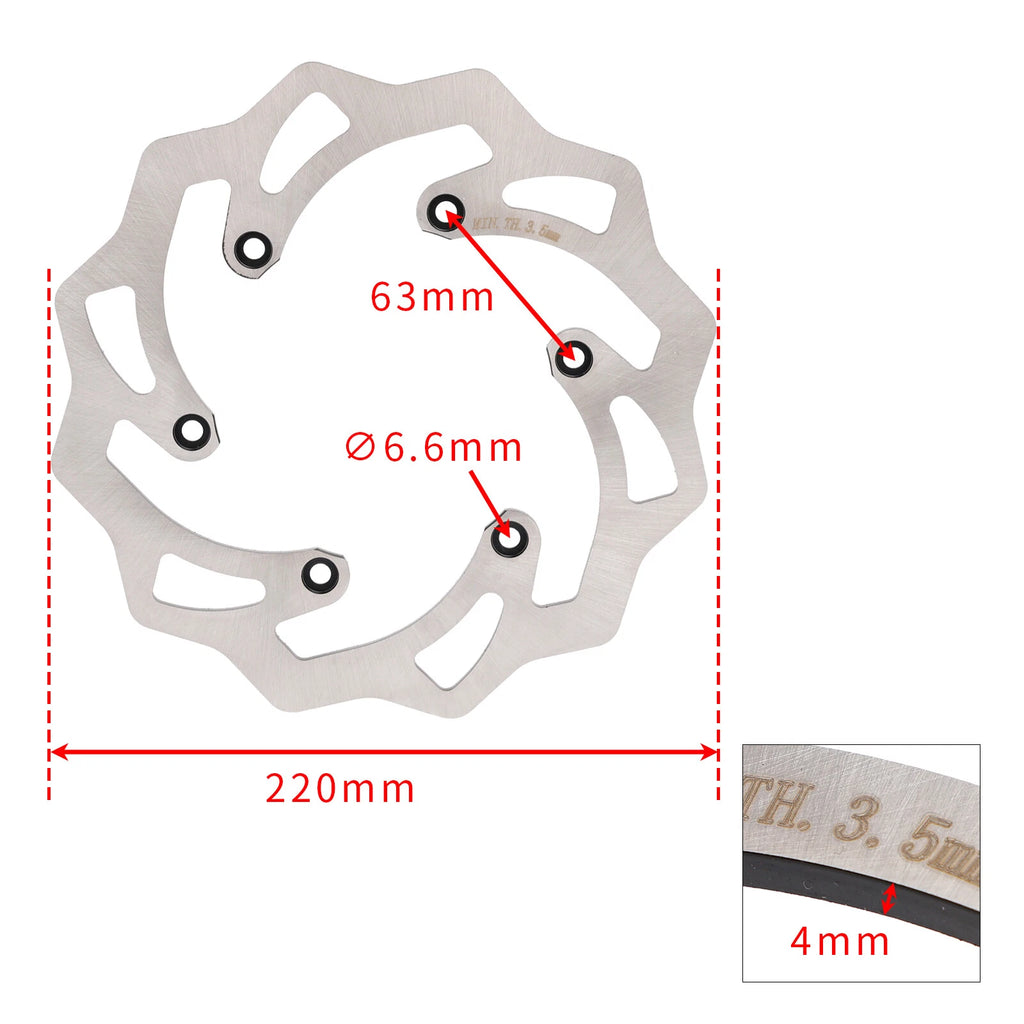Brake Disc Set for KTM 125 150 200 250 300 350 400 450 520 EXC XC MX SX (2000–2023)