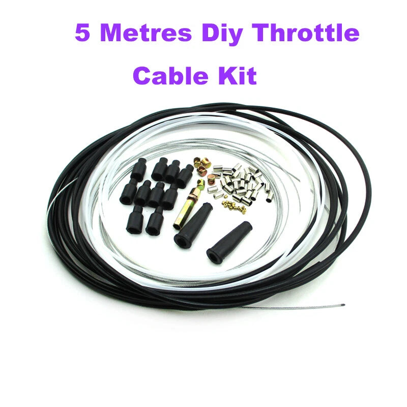 Throttle Cable Kit with Nipples & Ferrules for ATV Quad Motorcycle (5 Metres)